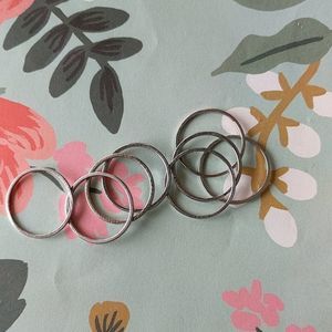 Nwot size 4 dainty silver set of 8 midi ring